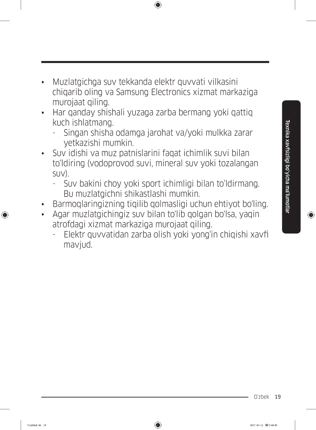 Samsung RR39M7140SA/WT manual Ozbek  